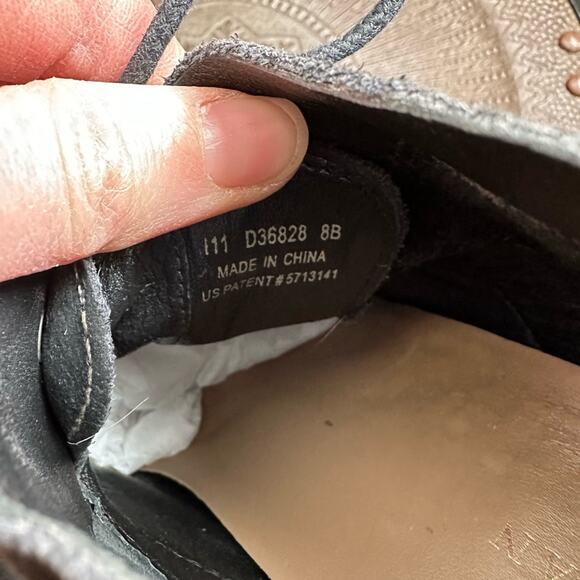 COLE HAAN NIKE AIR BLACK Britt chukka SUEDE WEDGE BOOTIE 8 - Picture 6 of 9